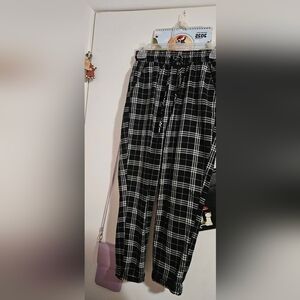 Ardene Black and White Checkered Pants
